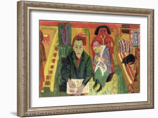 The Living Room, 1920-Ernst Ludwig Kirchner-Framed Giclee Print