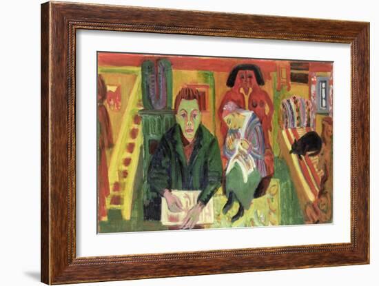 The Living Room, 1920-Ernst Ludwig Kirchner-Framed Giclee Print