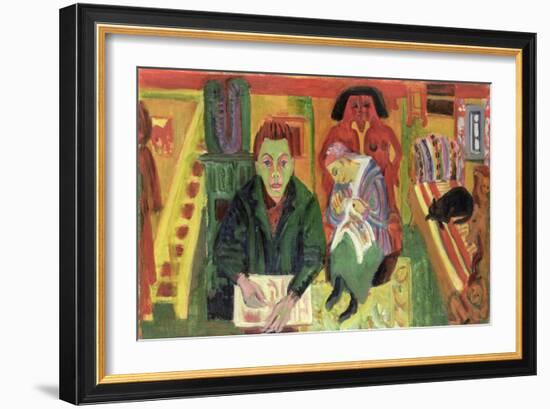 The Living Room, 1920-Ernst Ludwig Kirchner-Framed Giclee Print