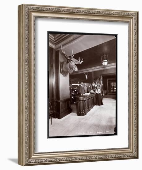 The Lobby and Registration Desk at the Park Avenue Hotel, 1901 or 1902-Byron Company-Framed Giclee Print