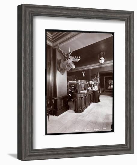 The Lobby and Registration Desk at the Park Avenue Hotel, 1901 or 1902-Byron Company-Framed Giclee Print