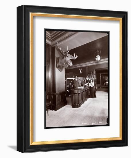 The Lobby and Registration Desk at the Park Avenue Hotel, 1901 or 1902-Byron Company-Framed Giclee Print