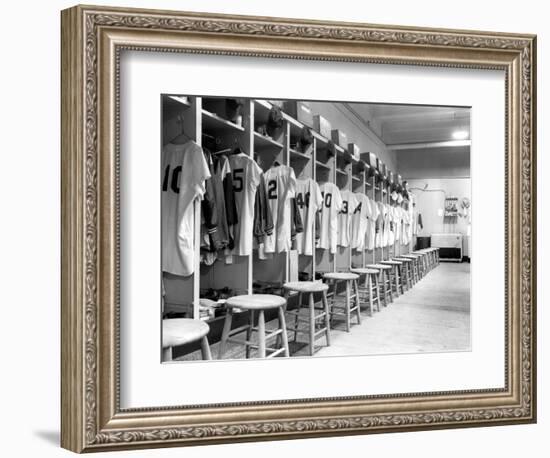 The Locker Room of the Brooklyn Dodgers-null-Framed Photographic Print