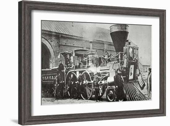 The Locomotive that Pulled the Funeral Train of Abraham Lincoln-null-Framed Giclee Print