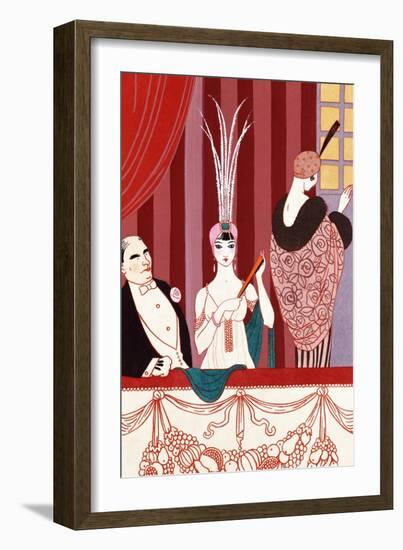 The Loge, France, Early 20th Century-Georges Barbier-Framed Giclee Print