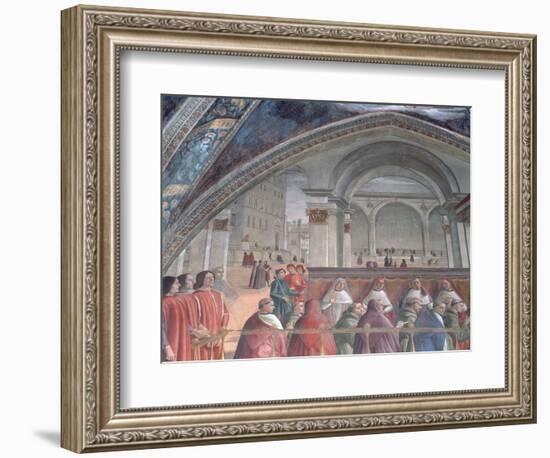 The Loggia and Palazzo Della Signoria, Sassetti Chapel, 1483 (Detail)-Domenico Ghirlandaio-Framed Giclee Print