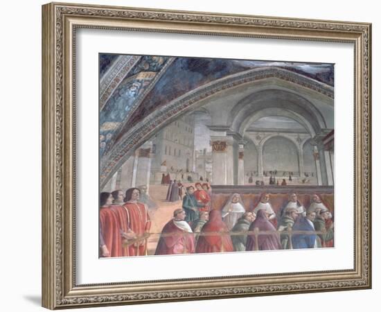 The Loggia and Palazzo Della Signoria, Sassetti Chapel, 1483 (Detail)-Domenico Ghirlandaio-Framed Giclee Print