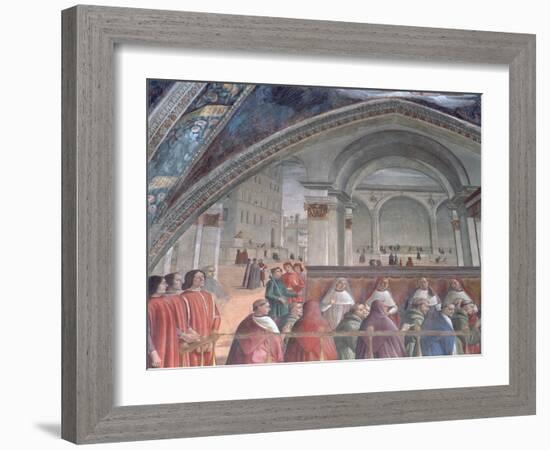 The Loggia and Palazzo Della Signoria, Sassetti Chapel, 1483 (Detail)-Domenico Ghirlandaio-Framed Giclee Print