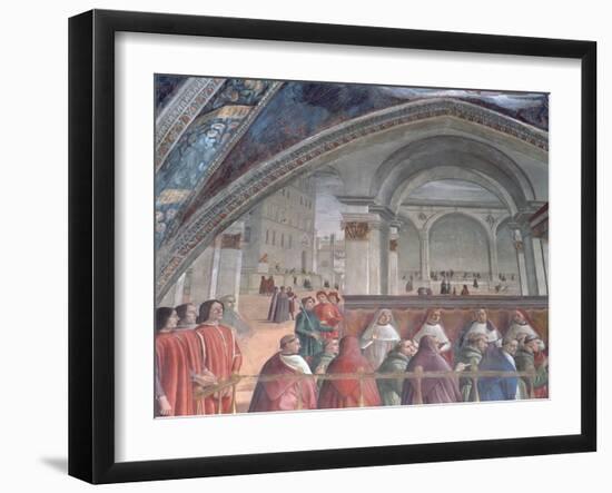 The Loggia and Palazzo Della Signoria, Sassetti Chapel, 1483 (Detail)-Domenico Ghirlandaio-Framed Giclee Print