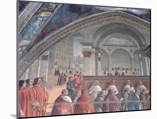 The Loggia and Palazzo Della Signoria, Sassetti Chapel, 1483 (Detail)-Domenico Ghirlandaio-Mounted Giclee Print