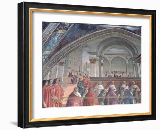 The Loggia and Palazzo Della Signoria, Sassetti Chapel, 1483 (Detail)-Domenico Ghirlandaio-Framed Giclee Print