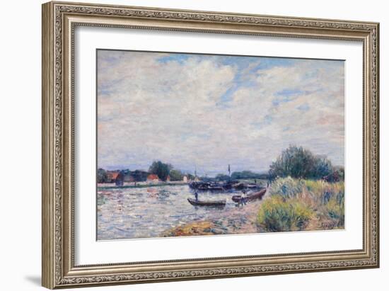 The Loing at Saint-Mammes, C.1859-99 (Oil on Canvas)-Alfred Sisley-Framed Giclee Print