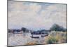 The Loing at Saint-Mammes, C.1859-99 (Oil on Canvas)-Alfred Sisley-Mounted Giclee Print