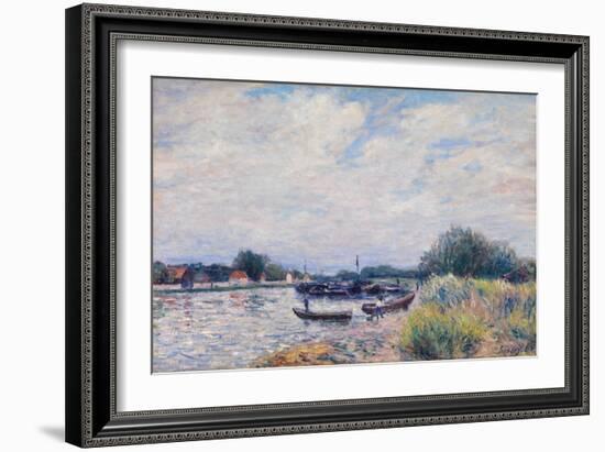 The Loing at Saint-Mammes, C.1859-99 (Oil on Canvas)-Alfred Sisley-Framed Giclee Print