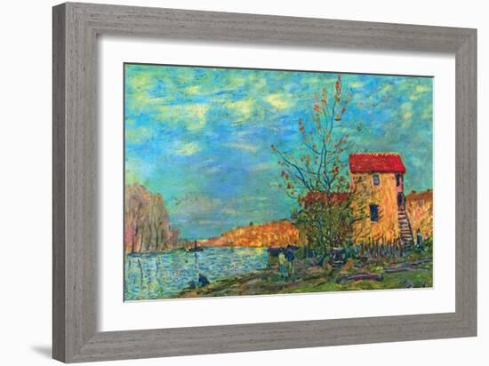 The Loing in Moret-Alfred Sisley-Framed Art Print