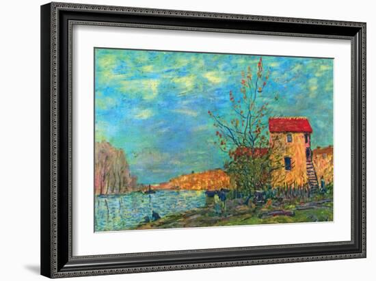 The Loing in Moret-Alfred Sisley-Framed Art Print