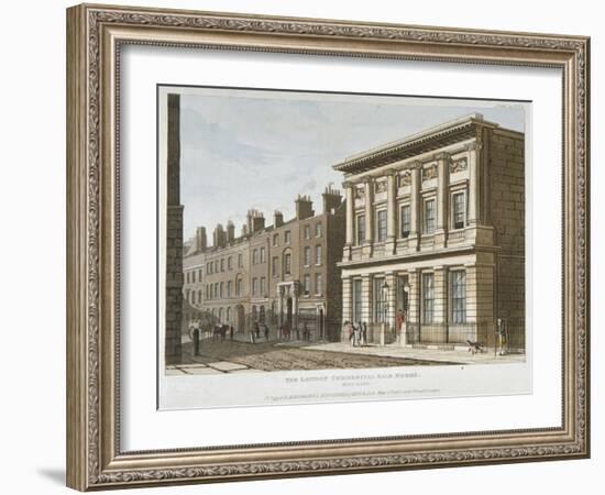 The London Commercial Sale Rooms and Mincing Lane, City of London, 1813-George Shepherd-Framed Giclee Print