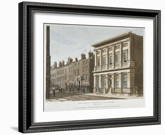 The London Commercial Sale Rooms and Mincing Lane, City of London, 1813-George Shepherd-Framed Giclee Print