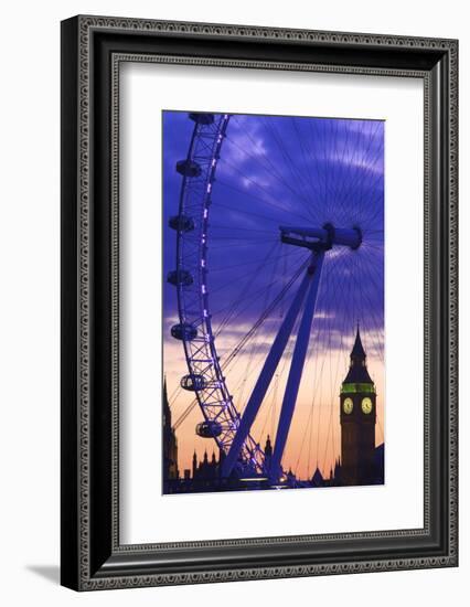 The London Eye and Big Ben, London, England, United Kingdom, Europe-Neil Farrin-Framed Photographic Print