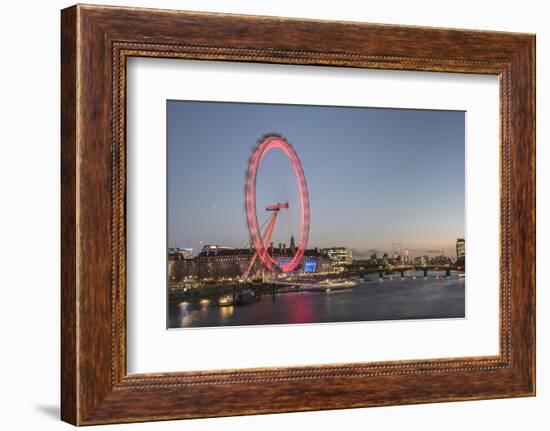 The London Eye at Night Seen from Golden Jubilee Bridge, London, England, United Kingdom, Europe-Matthew Williams-Ellis-Framed Photographic Print