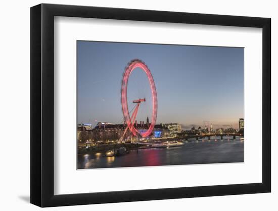 The London Eye at Night Seen from Golden Jubilee Bridge, London, England, United Kingdom, Europe-Matthew Williams-Ellis-Framed Photographic Print