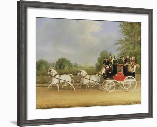 The London-Farringdon Coach Passing Buckland House, Berkshire-James Pollard-Framed Giclee Print