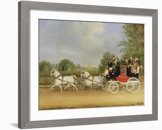 The London-Farringdon Coach Passing Buckland House, Berkshire-James Pollard-Framed Giclee Print