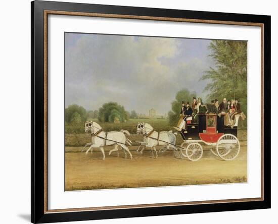 The London-Farringdon Coach Passing Buckland House, Berkshire-James Pollard-Framed Giclee Print