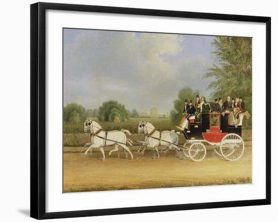 The London-Farringdon Coach Passing Buckland House, Berkshire-James Pollard-Framed Giclee Print