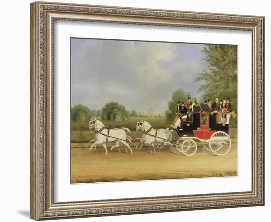 The London-Farringdon Coach Passing Buckland House, Berkshire-James Pollard-Framed Giclee Print