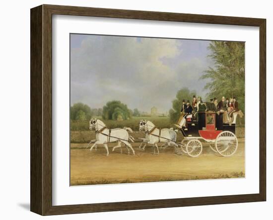 The London-Farringdon Coach Passing Buckland House, Berkshire-James Pollard-Framed Giclee Print