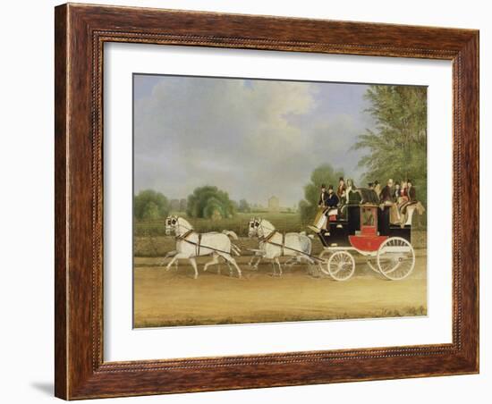 The London-Farringdon Coach Passing Buckland House, Berkshire-James Pollard-Framed Giclee Print