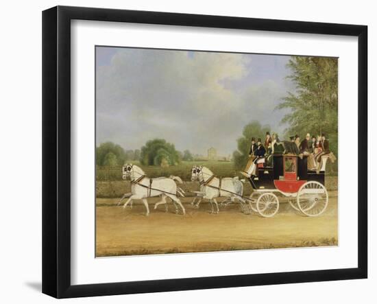 The London-Farringdon Coach Passing Buckland House, Berkshire-James Pollard-Framed Giclee Print