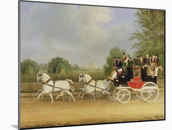 The London-Farringdon Coach Passing Buckland House, Berkshire-James Pollard-Mounted Giclee Print