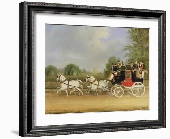 The London-Farringdon Coach Passing Buckland House, Berkshire-James Pollard-Framed Giclee Print