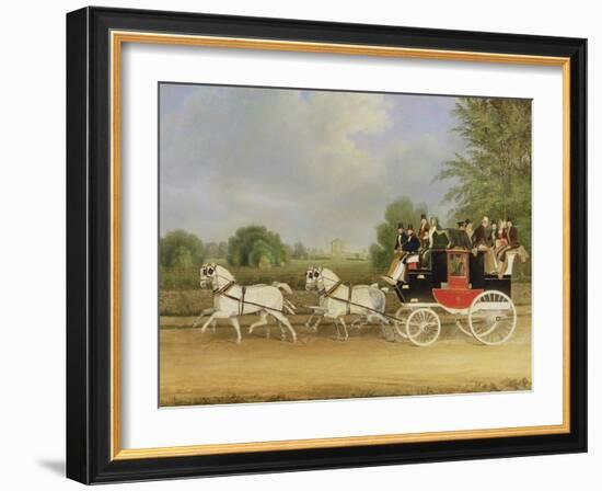 The London-Farringdon Coach Passing Buckland House, Berkshire-James Pollard-Framed Giclee Print