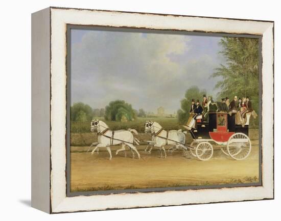 The London-Farringdon Coach Passing Buckland House, Berkshire-James Pollard-Framed Premier Image Canvas