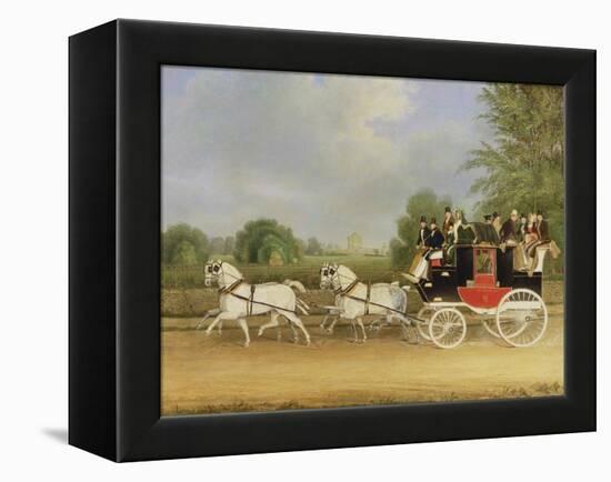 The London-Farringdon Coach Passing Buckland House, Berkshire-James Pollard-Framed Premier Image Canvas