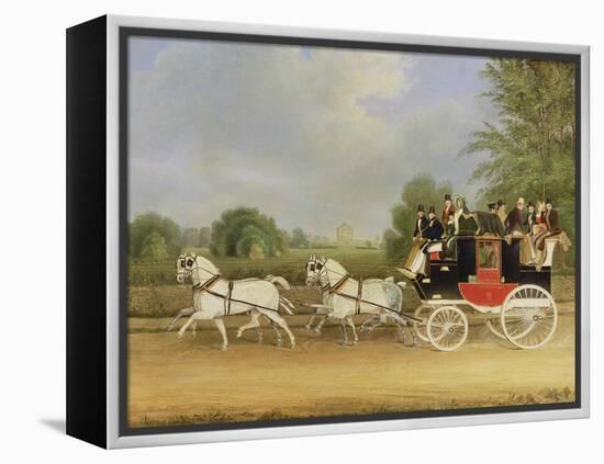 The London-Farringdon Coach Passing Buckland House, Berkshire-James Pollard-Framed Premier Image Canvas