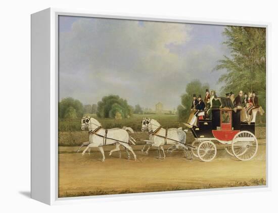 The London-Farringdon Coach Passing Buckland House, Berkshire-James Pollard-Framed Premier Image Canvas