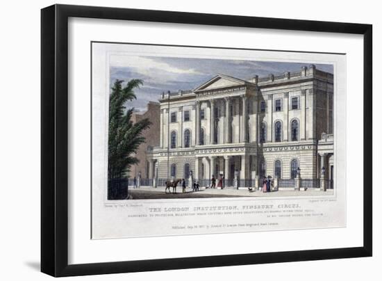 The London Institution, Finsbury Circus, London, 1827-William Deeble-Framed Giclee Print