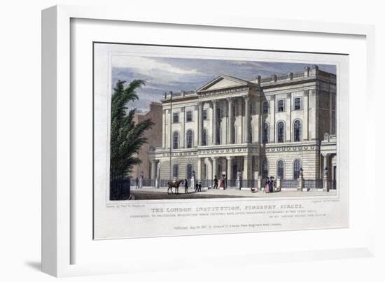 The London Institution, Finsbury Circus, London, 1827-William Deeble-Framed Giclee Print