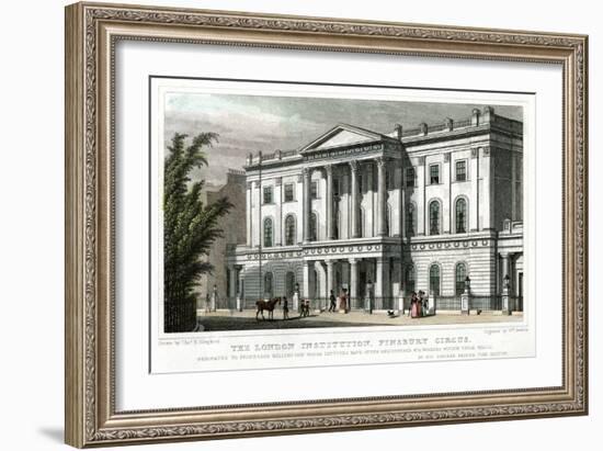 The London Institution, Finsbury Circus, London, 1827-William Deeble-Framed Giclee Print