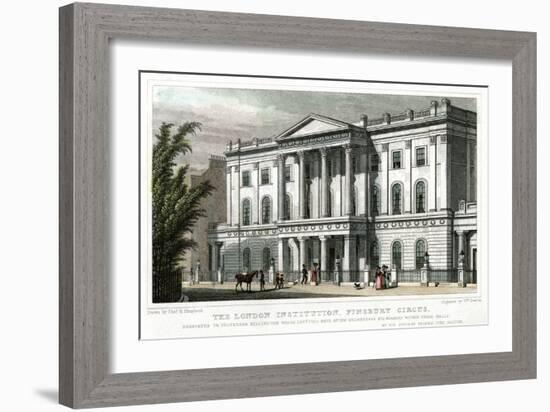 The London Institution, Finsbury Circus, London, 1827-William Deeble-Framed Giclee Print