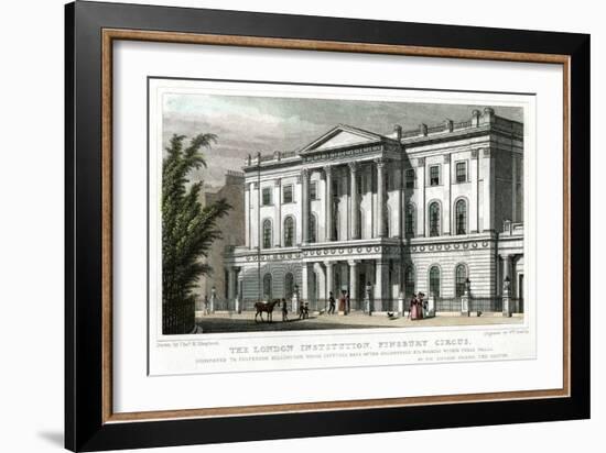 The London Institution, Finsbury Circus, London, 1827-William Deeble-Framed Giclee Print