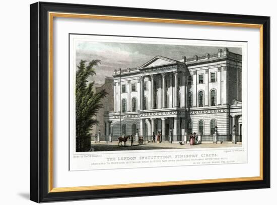 The London Institution, Finsbury Circus, London, 1827-William Deeble-Framed Giclee Print