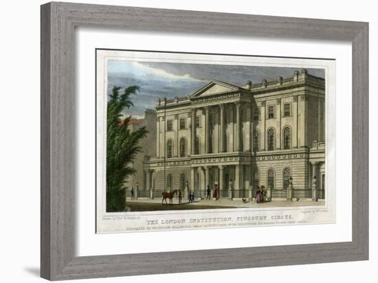 The London Institution, Finsbury Circus, London, C1827-William Deeble-Framed Giclee Print