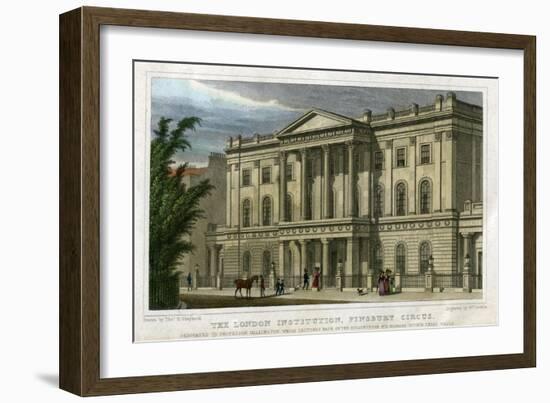 The London Institution, Finsbury Circus, London, C1827-William Deeble-Framed Giclee Print