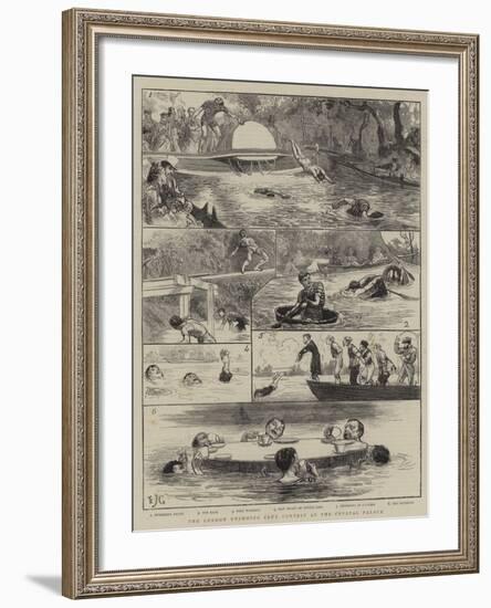 The London Swimming Club Contest at the Crystal Palace-Edward John Gregory-Framed Giclee Print