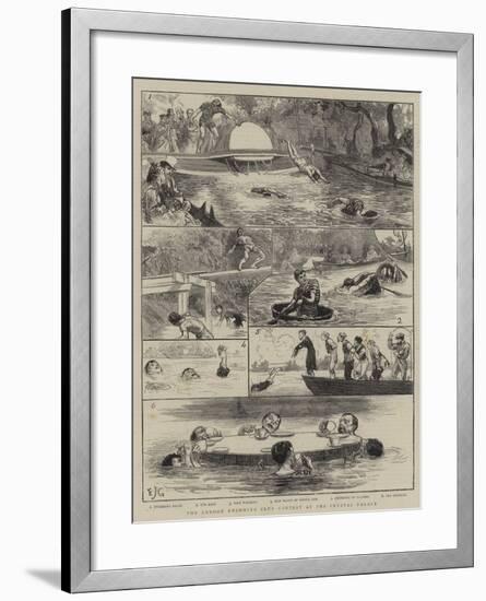 The London Swimming Club Contest at the Crystal Palace-Edward John Gregory-Framed Giclee Print